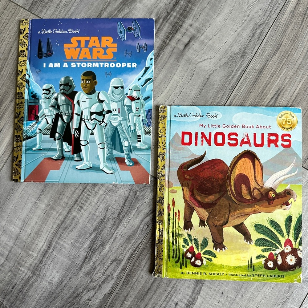 Books: Lot of 2 A Little Golden Books: Star Wars & Dinosaurs - Great condition